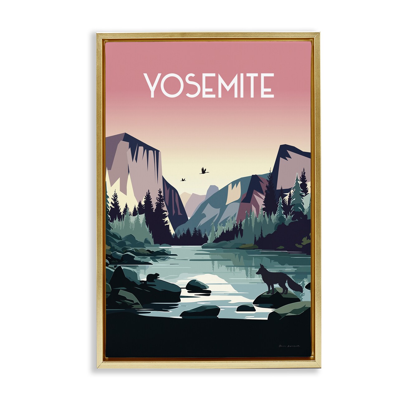 Stupell Industries Yosemite Landmark View Framed Floater Canvas Wall Art Design by Omar Escalante